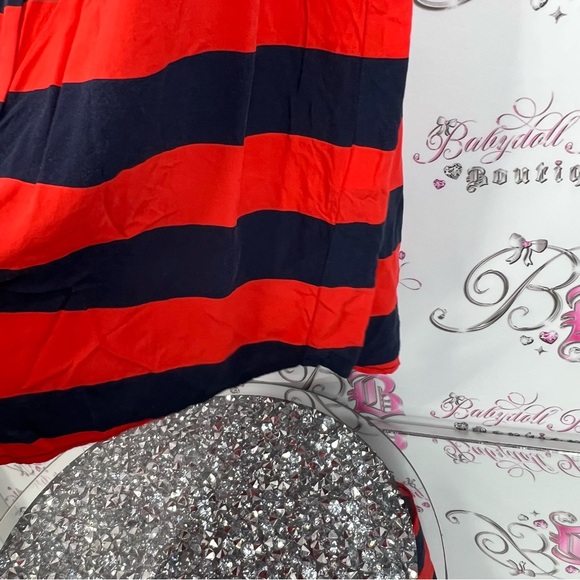 Splendid dress or long shirt button up Bold Red and Black navy Sleeveless Shirt - Picture 6 of 12